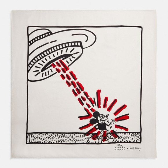 Coach Disney Mickey X Keith Haring Silk Bandana - Picture 1 of 8